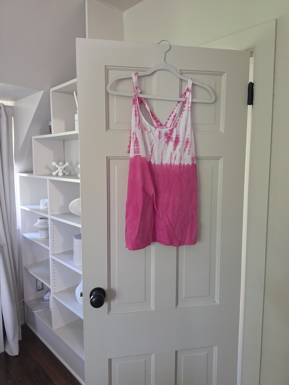 Pink and White Tie-Dye Tank Top